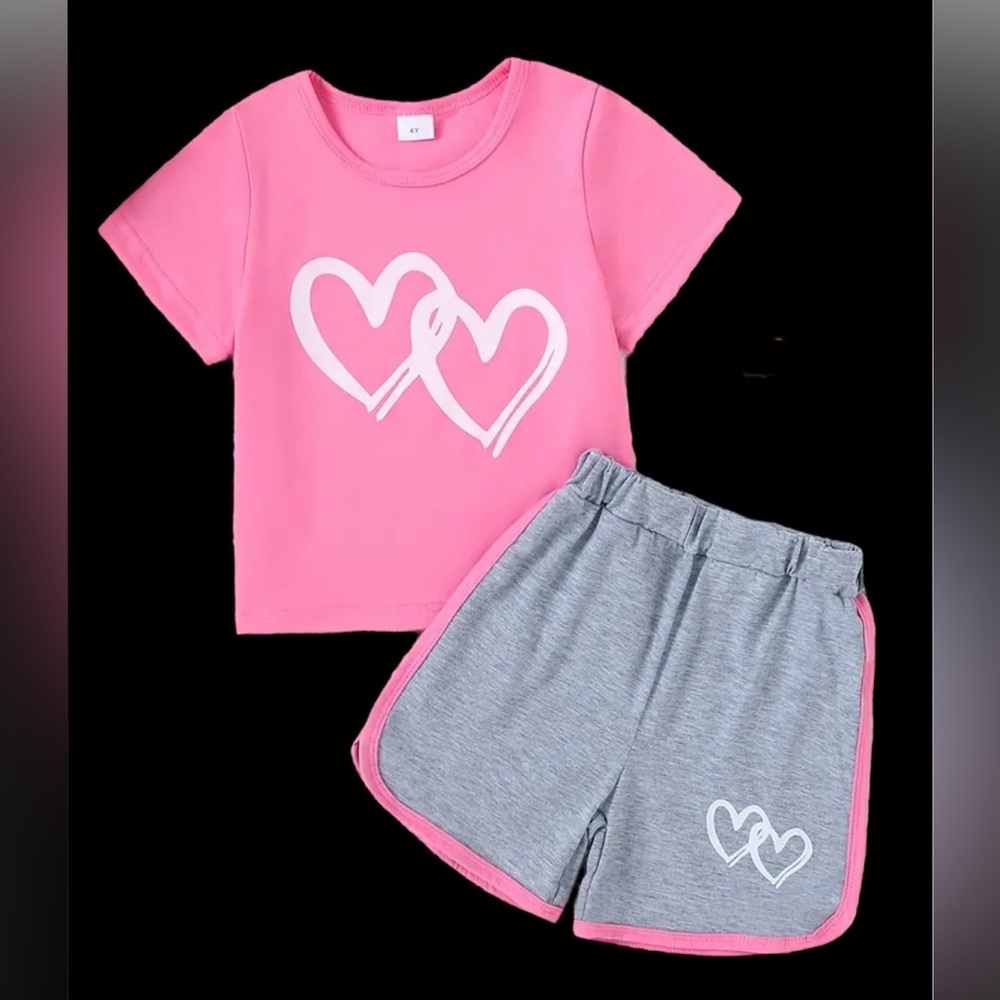 SOLD ON FB. Kids Pink and Gray Heart